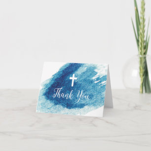 Merci d'aquarelle bleu croisé religieux