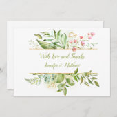 Merci d'aquarelle botanique | (Devant / Derrière)