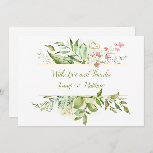 Merci d'aquarelle botanique | (Devant / Derrière)