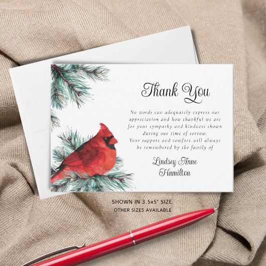 Merci d'aquarelle cardinale funéraire