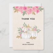 Merci d'aquarelle Citrouille blanc et or (Devant)