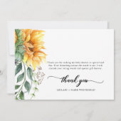 Merci d'aquarelle de tournesol moderne (Dos)