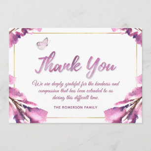 Merci D'Aquarelle Rose Floral Sur Carte Mémoire