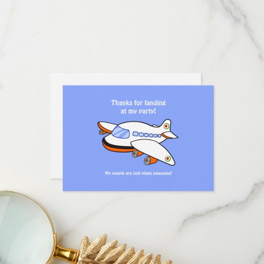 Merci d'atterrir à mon avion de fête (Devant/Arrière en situation)