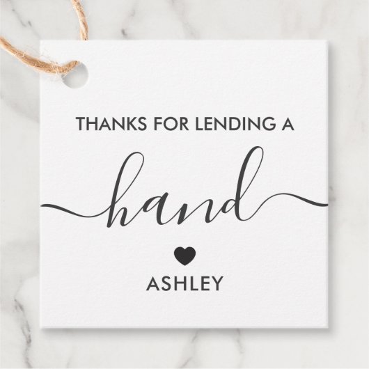 Merci d'avoir prêté une étiquette cadeau main, Kra (Devant)