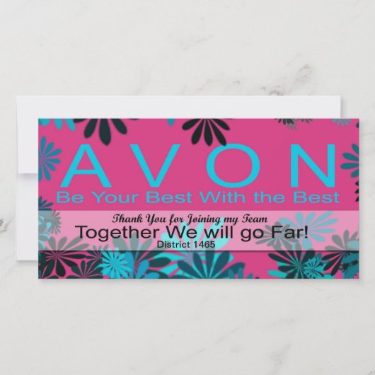 Merci d'AVON pour joindre ma carte d'équipe (Devant)