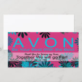 Merci d'AVON pour joindre ma carte d'équipe (Devant / Derrière)