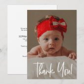 Merci de Baby Girl Photo Faire-part de naissance (Devant / Derrière)