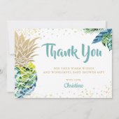 Merci de Baby shower à ananas tropical Luau (Devant)