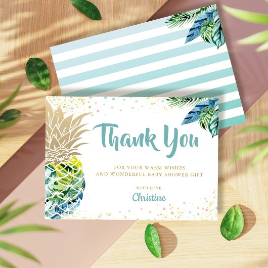 Merci de Baby shower à ananas tropical Luau