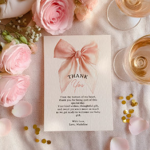 Merci de Baby shower à coquette rose pâle