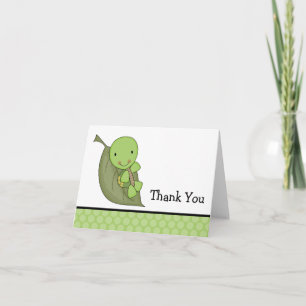 Merci de Baby shower à points verts de tortue