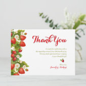 Merci de Baby shower Berry Sweet Strawberry (Debout devant)