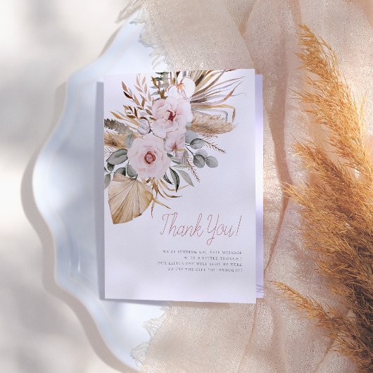 Merci de Baby shower Boho Pampas Grass