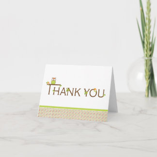 Merci de baby shower - Chouette de bébé neutre