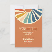 Merci de Baby shower Daisy des années 70 rétro Vin (Devant)