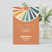 Merci de Baby shower Daisy des années 70 rétro Vin (Debout devant)