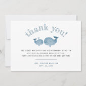 Merci de Baby shower de baleine à eau bleu (Devant)