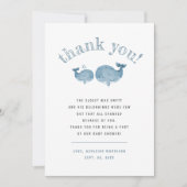 Merci de Baby shower de baleines à eau bleue (Devant)