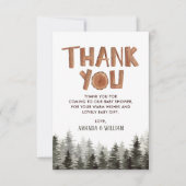 Merci de Baby shower de bois rustique (Devant)