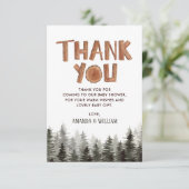 Merci de Baby shower de bois rustique (Debout devant)