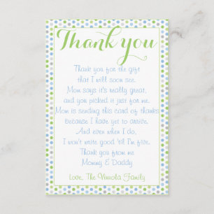 Merci de baby shower de carte de bébé