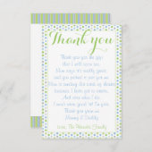 Merci de baby shower de carte de bébé (Devant / Derrière)