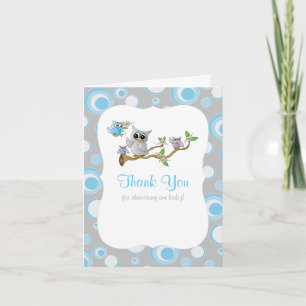 Merci de Baby shower de chou de bébé bleu et gris