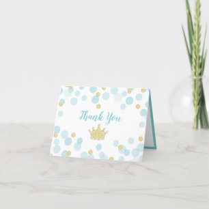 Merci de Baby shower de Confetti d'or Prince Blue