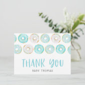 Merci de Baby shower de donuts bleus (Debout devant)