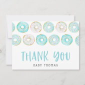 Merci de Baby shower de donuts bleus (Devant)