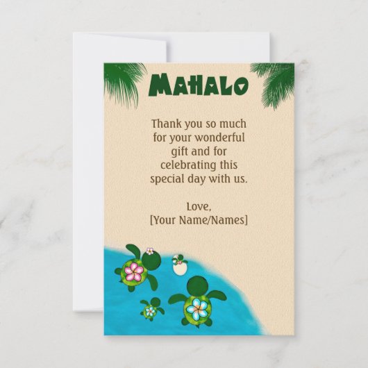 Merci de baby shower de famille de TORTUE de mer (Devant)