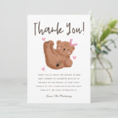 Merci de Baby shower de fille de l'ours rustique (Debout devant)