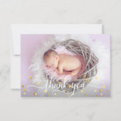 Merci de Baby shower de FILLE d'or mou | PHOTO (Devant)