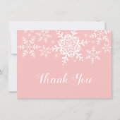 Merci de Baby shower de flocons roses (Devant)