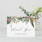 Merci de Baby shower de l'Aloha floral tropical (Debout devant)