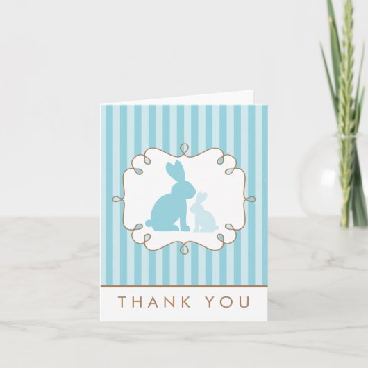 Merci de Baby shower de lapins doux (Devant)