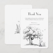 Merci de Baby shower de l'ours de la forêt noire e (Devant / Derrière)