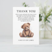 Merci de Baby shower de l'ours en bois (Debout devant)