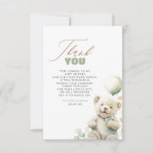 Merci de Baby shower de l'ours en peluche mignon (Devant)