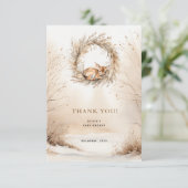 Merci de Baby shower de neige de cerf de bébé beig (Debout devant)