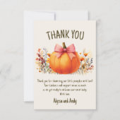 Merci de Baby shower de petite fille Citrouille (Devant)