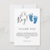 Merci de Baby shower de pieds bébé (Devant)