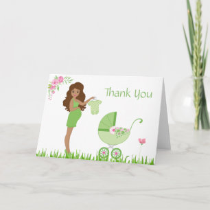 Merci de Baby shower de pois vert