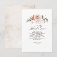 Merci de Baby shower de terre rose