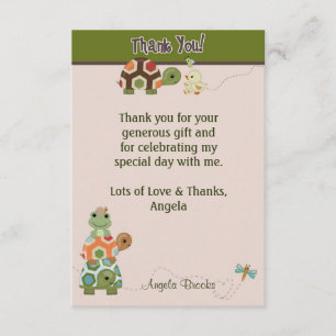 Merci de baby shower de TORTUE de Laguna (style