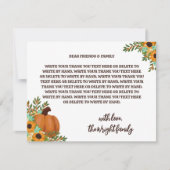 Merci de Baby shower de tournesol Little Citrouill (Devant)