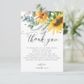 Merci de Baby shower de tournesol rustique (Debout devant)