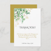 Merci de baby shower d'eucalyptus du feuillage ver (Devant / Derrière)