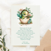 Merci de Baby shower d'Oeuf Dinosaur Floral